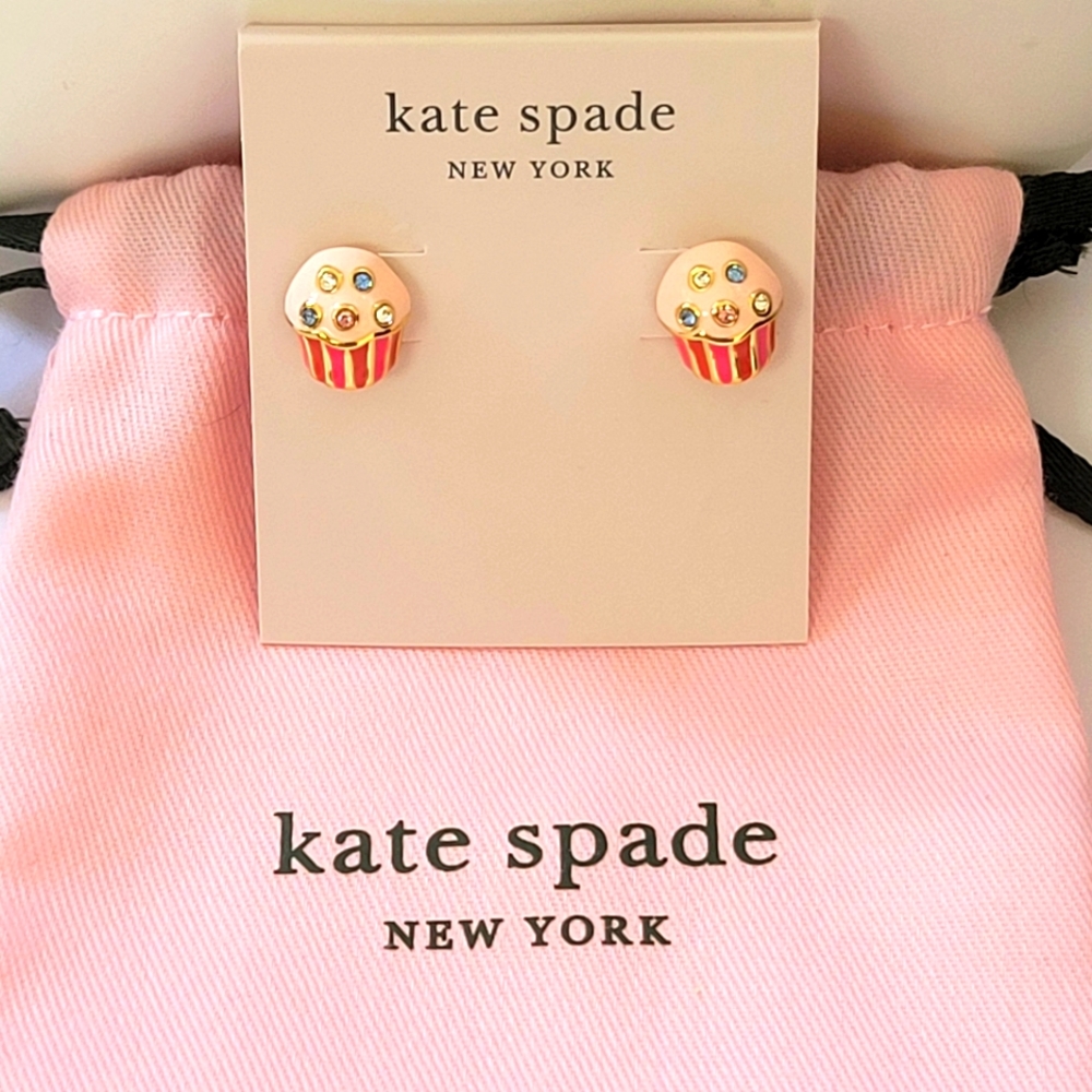 Kate Spade Cupcake Stud Earrings with Dust Bag, NEW